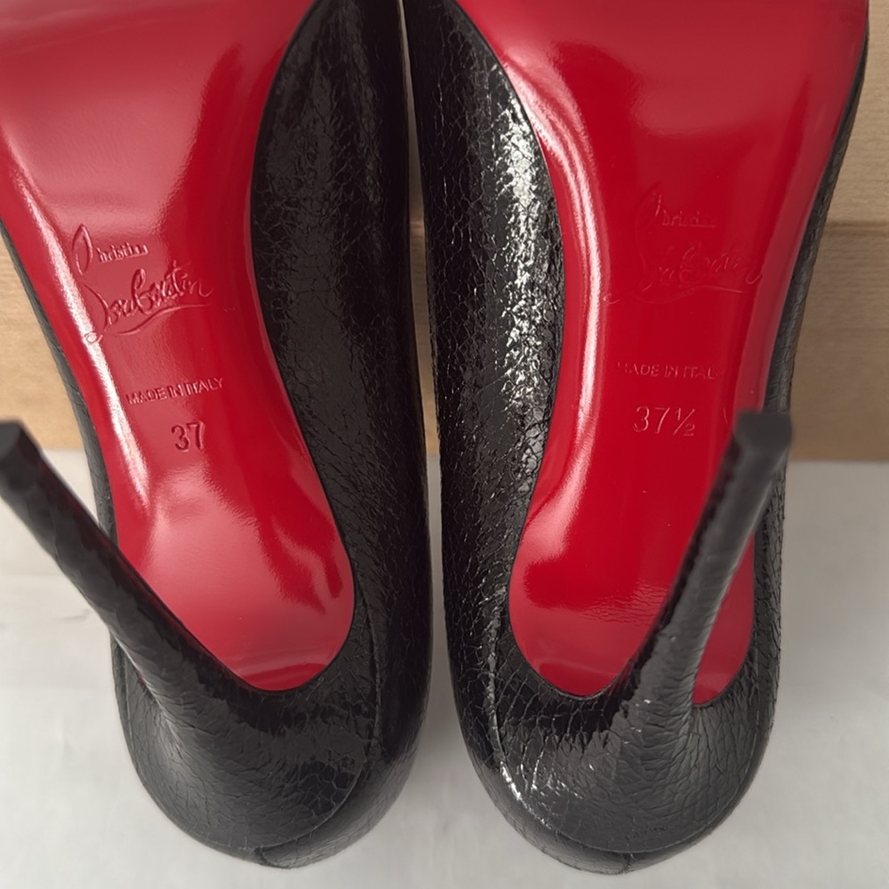 Christian Louboutin Kate 100 Specchio Star Stiletto Leather Pump Black NWT $1095 - Picture 13 of 15
